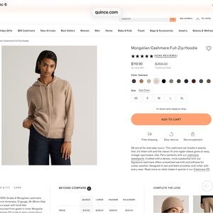 Quince Cashmere Hoodie in Light Tan